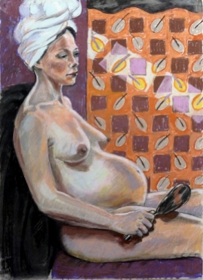 pregnant nude turban hand mirror screen (744x1024)