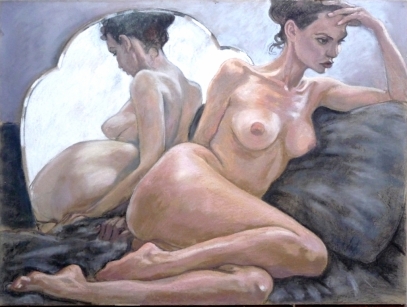 seated nude shaped mirror grey blanket cuchion (1024x773)
